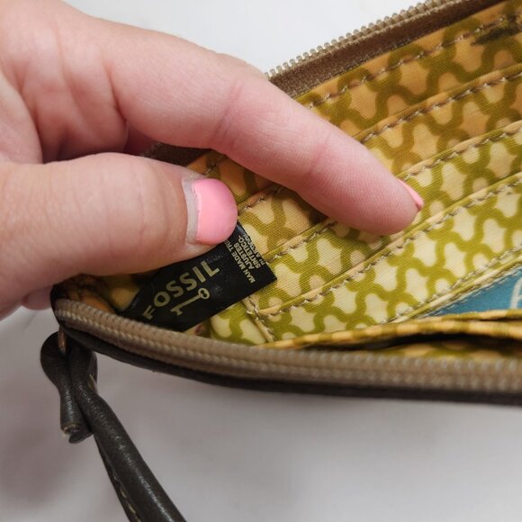 Fossil Keyper Wristlet Wallet Purse Floral Zippered Kep-Per Small Clutch - Picture 5 of 5